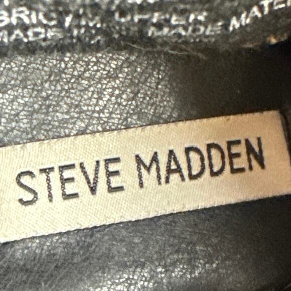 Steve Madden Women's Black Sherpa Faux Fur Lace-up Block Heel Winter Boots Sz 6 - Picture 6 of 7